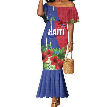 Personalized Afro-Haitians Tropical Mermaid Dress Fleur-De-Lis Veves Motif LT18