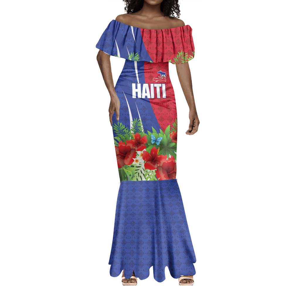Personalized Afro-Haitians Tropical Mermaid Dress Fleur-De-Lis Veves Motif LT18