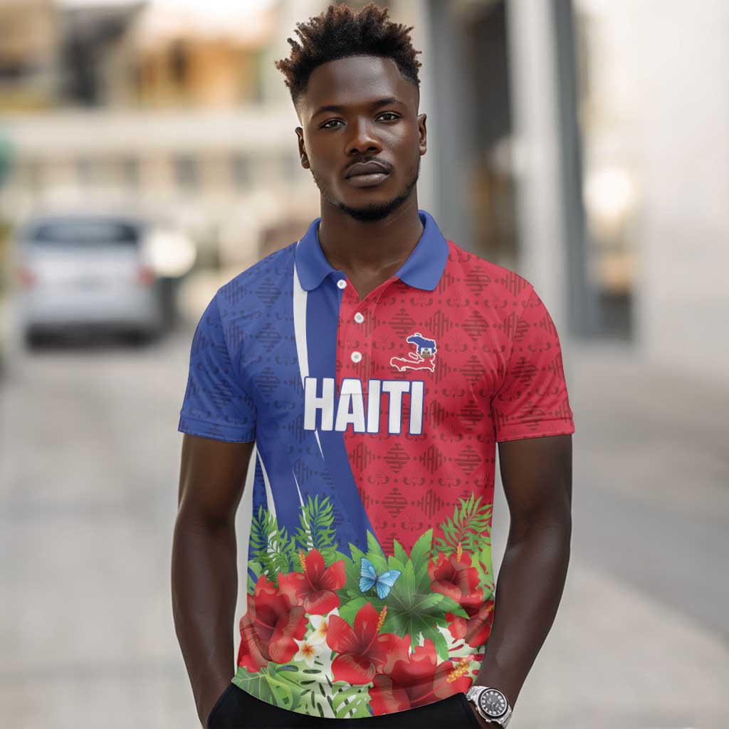 Personalized Afro-Haitians Tropical Polo Shirt Fleur-De-Lis Veves Motif LT18