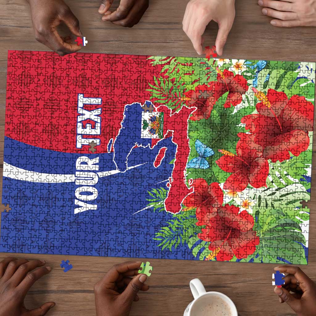 Personalized Afro-Haitians Tropical Puzzle Fleur-De-Lis Veves Motif - African Pride
