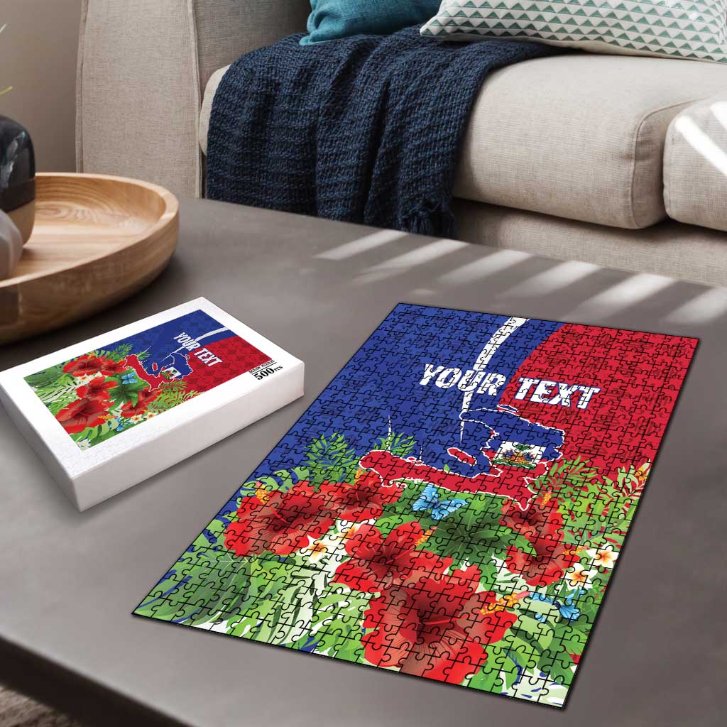 Personalized Afro-Haitians Tropical Puzzle Fleur-De-Lis Veves Motif - African Pride
