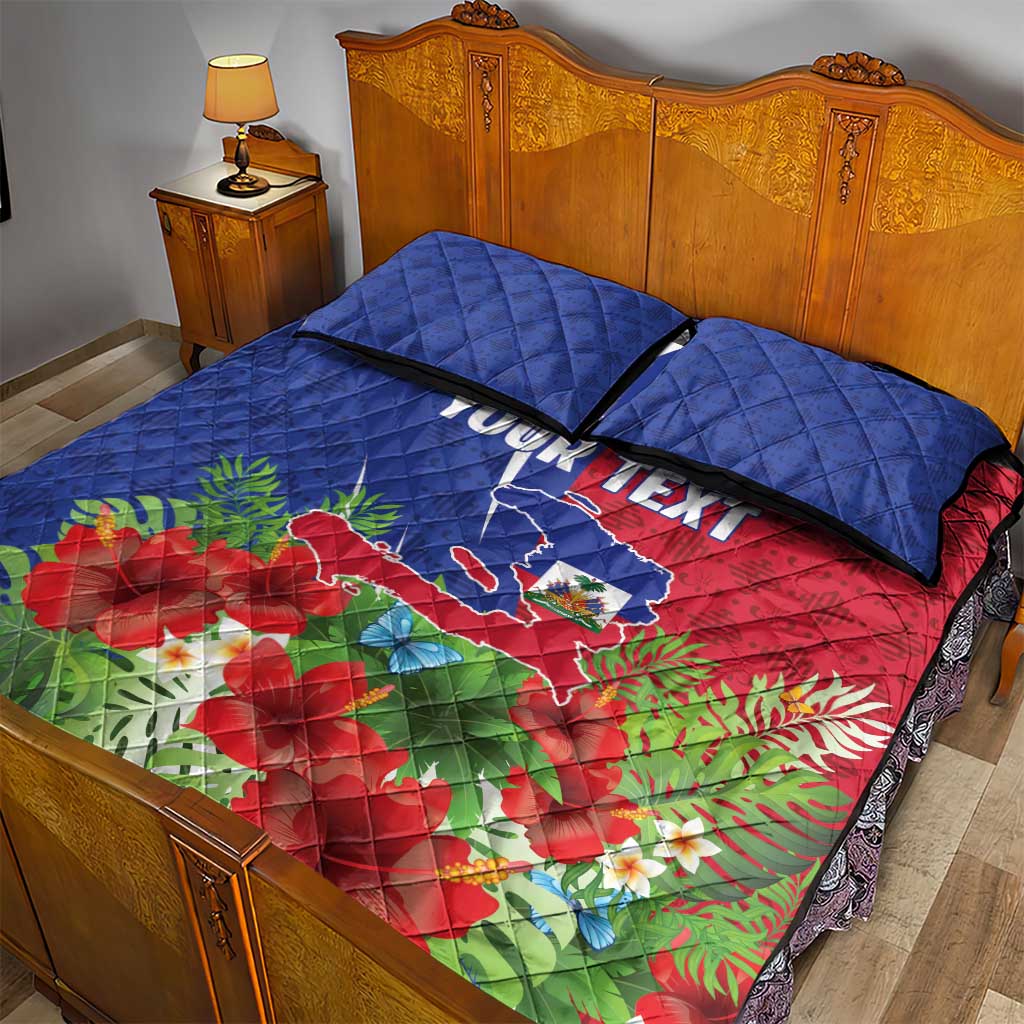 Personalized Afro-Haitians Tropical Quilt Bed Set Fleur-De-Lis Veves Motif - African Pride