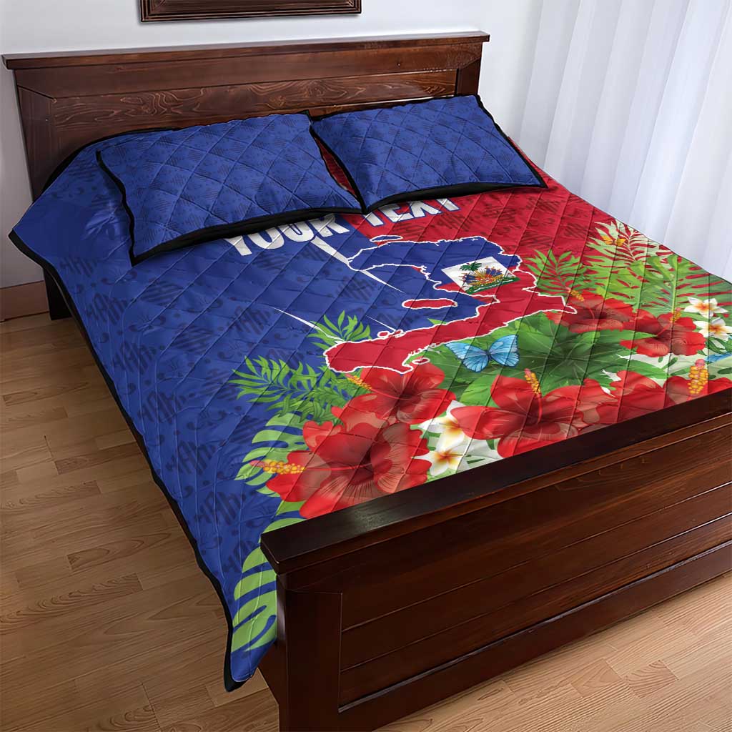 Personalized Afro-Haitians Tropical Quilt Bed Set Fleur-De-Lis Veves Motif - African Pride