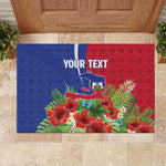 Personalized Afro-Haitians Tropical Rubber Doormat Fleur-De-Lis Veves Motif - African Pride