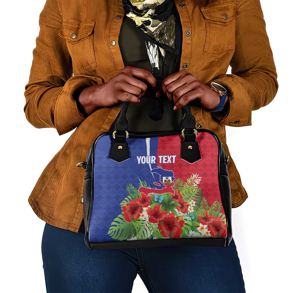 Personalized Afro-Haitians Tropical Shoulder Handbag Fleur-De-Lis Veves Motif - African Pride