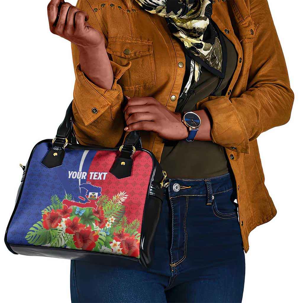 Personalized Afro-Haitians Tropical Shoulder Handbag Fleur-De-Lis Veves Motif - African Pride