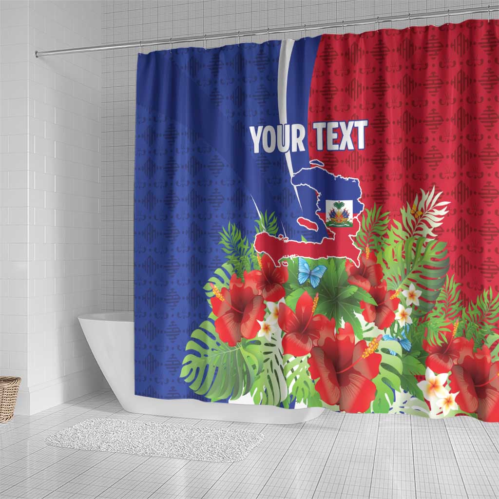 Personalized Afro-Haitians Tropical Shower Curtain Fleur-De-Lis Veves Motif - African Pride