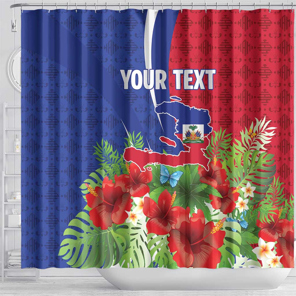 Personalized Afro-Haitians Tropical Shower Curtain Fleur-De-Lis Veves Motif - African Pride