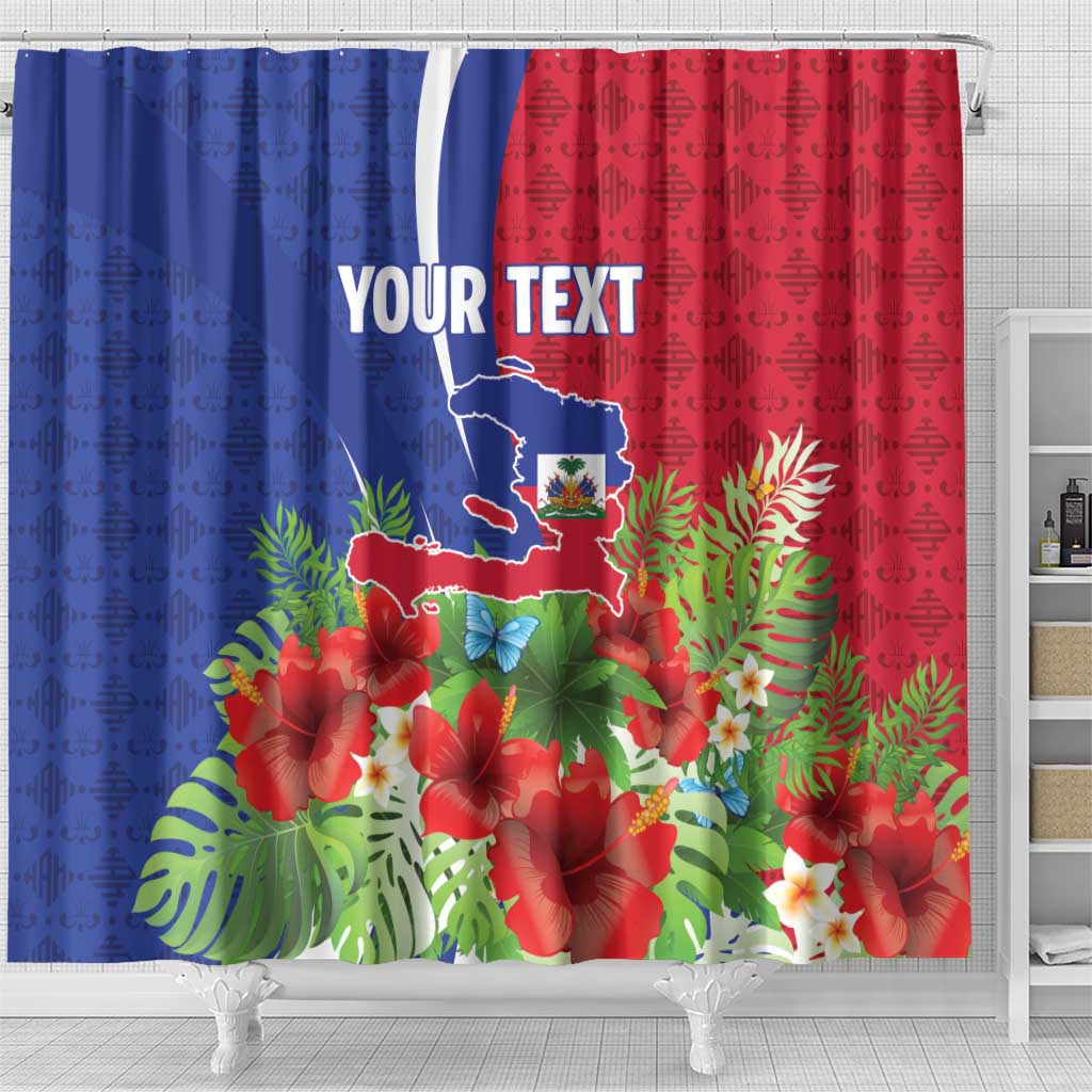 Personalized Afro-Haitians Tropical Shower Curtain Fleur-De-Lis Veves Motif - African Pride