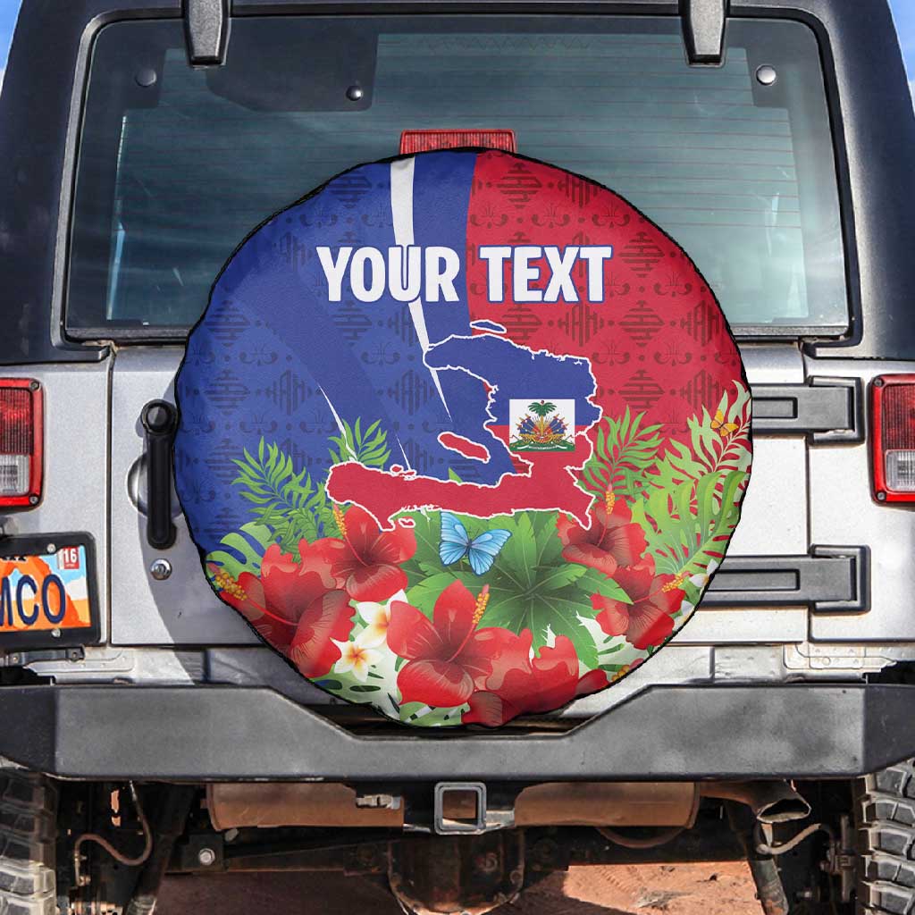 Personalized Afro-Haitians Tropical Spare Tire Cover Fleur-De-Lis Veves Motif - African Pride