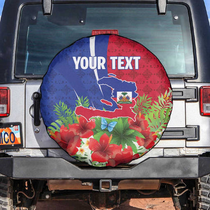Personalized Afro-Haitians Tropical Spare Tire Cover Fleur-De-Lis Veves Motif - African Pride