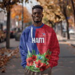 Personalized Afro-Haitians Tropical Sweatshirt Fleur-De-Lis Veves Motif - African Pride