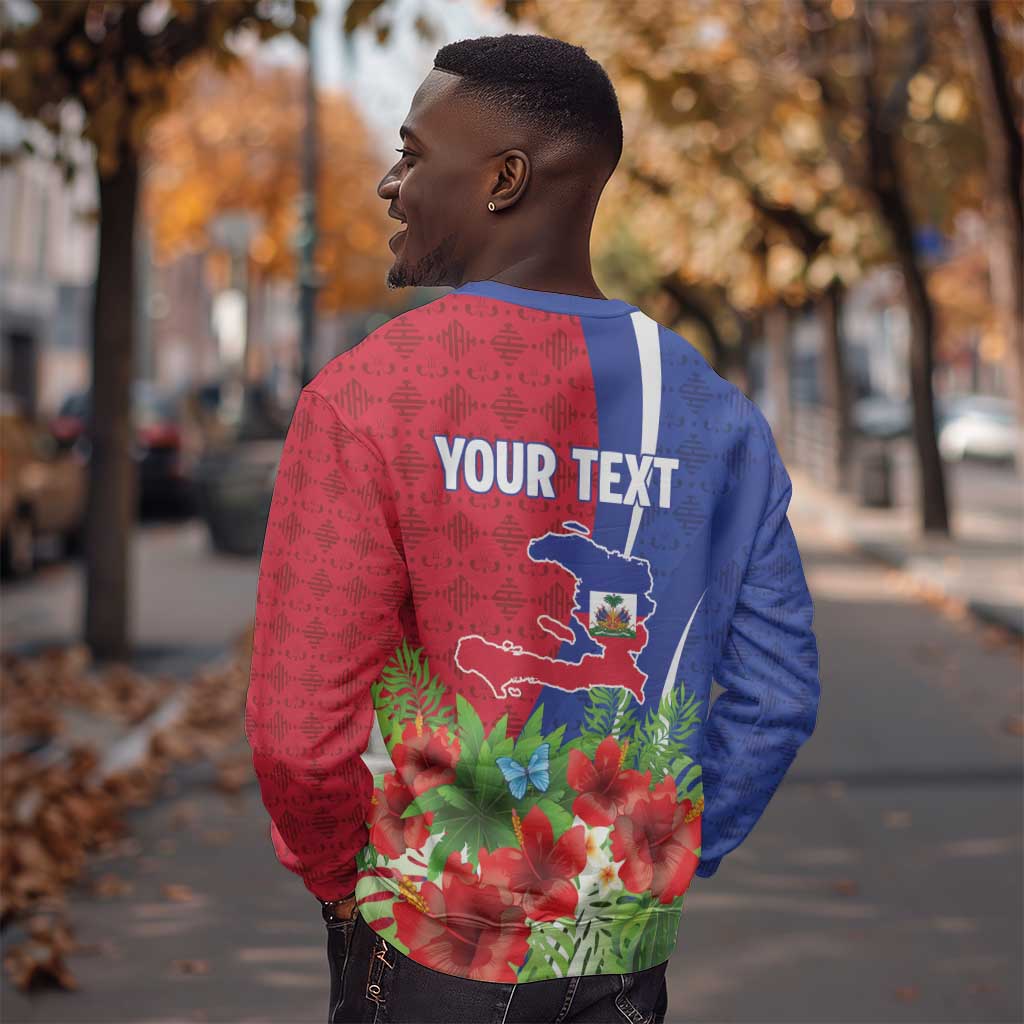 Personalized Afro-Haitians Tropical Sweatshirt Fleur-De-Lis Veves Motif - African Pride