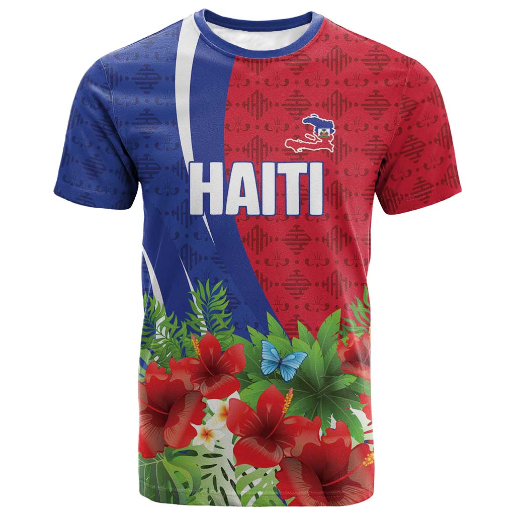 Personalized Afro-Haitians Tropical T shirt Fleur-De-Lis Veves Motif LT18
