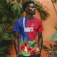Personalized Afro-Haitians Tropical T shirt Fleur-De-Lis Veves Motif LT18