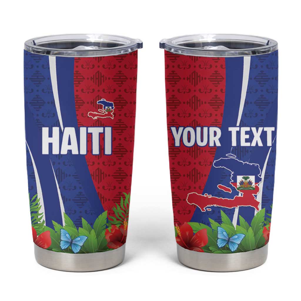 Personalized Afro-Haitians Tropical Tumbler Cup Fleur-De-Lis Veves Motif - African Pride
