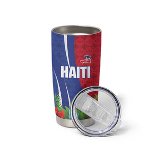 Personalized Afro-Haitians Tropical Tumbler Cup Fleur-De-Lis Veves Motif - African Pride
