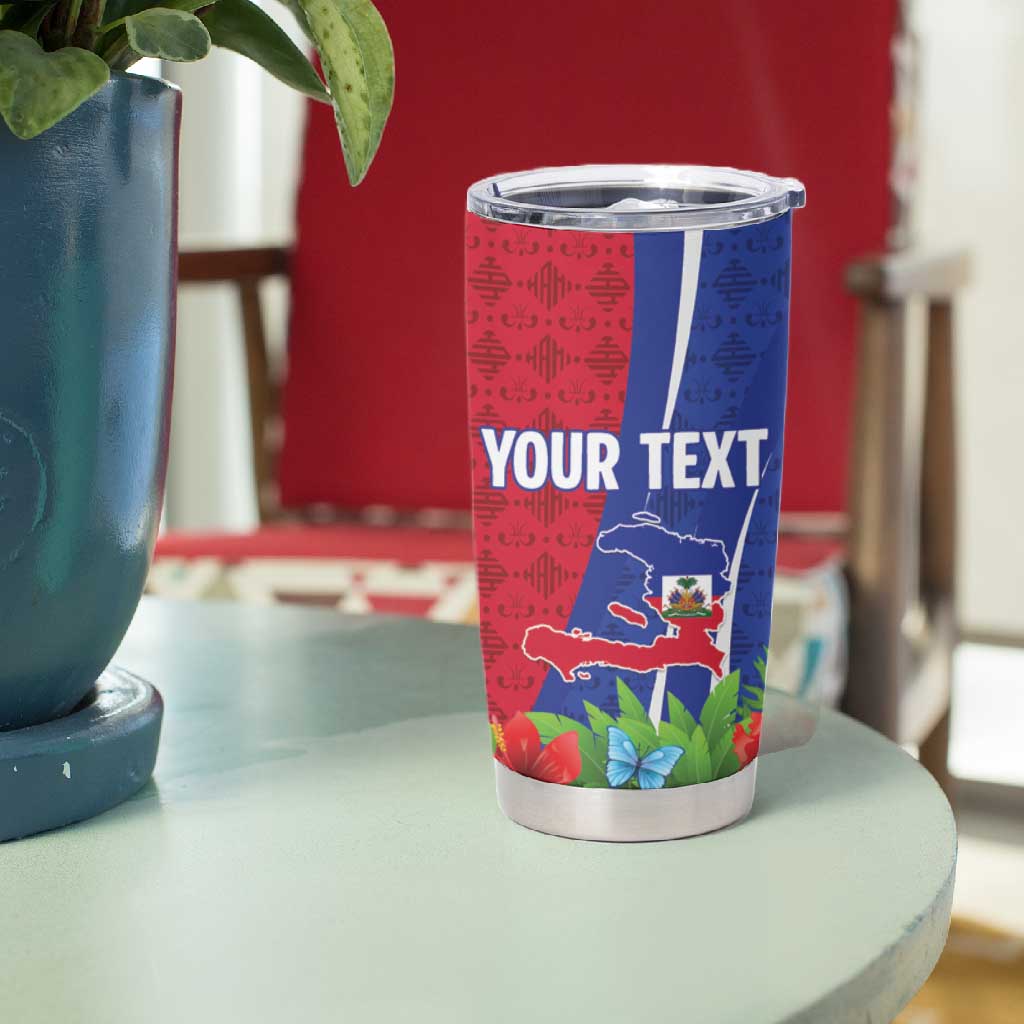 Personalized Afro-Haitians Tropical Tumbler Cup Fleur-De-Lis Veves Motif - African Pride