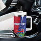 Personalized Afro-Haitians Tropical Tumbler With Handle Fleur-De-Lis Veves Motif - African Pride