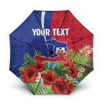 Personalized Afro-Haitians Tropical Umbrella Fleur-De-Lis Veves Motif - African Pride