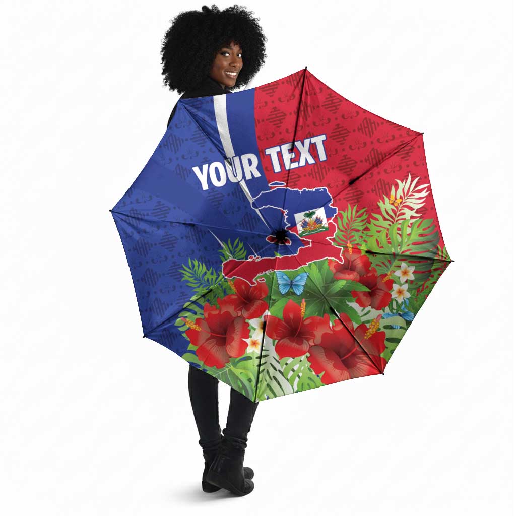 Personalized Afro-Haitians Tropical Umbrella Fleur-De-Lis Veves Motif - African Pride