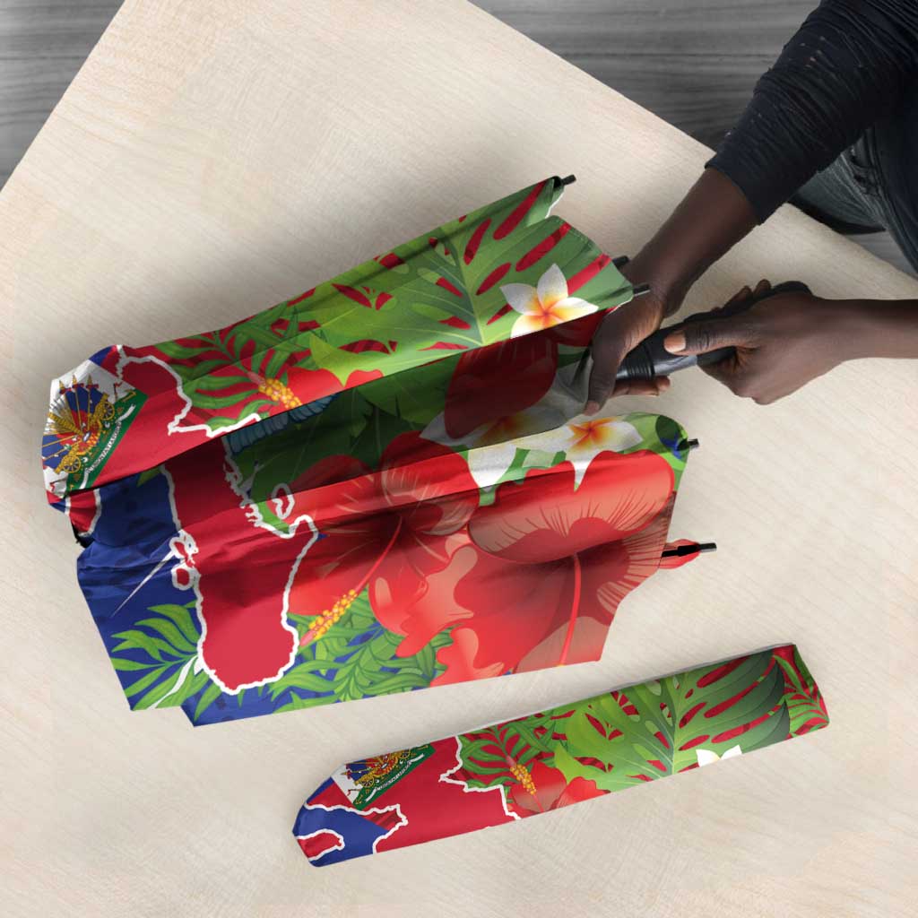 Personalized Afro-Haitians Tropical Umbrella Fleur-De-Lis Veves Motif - African Pride