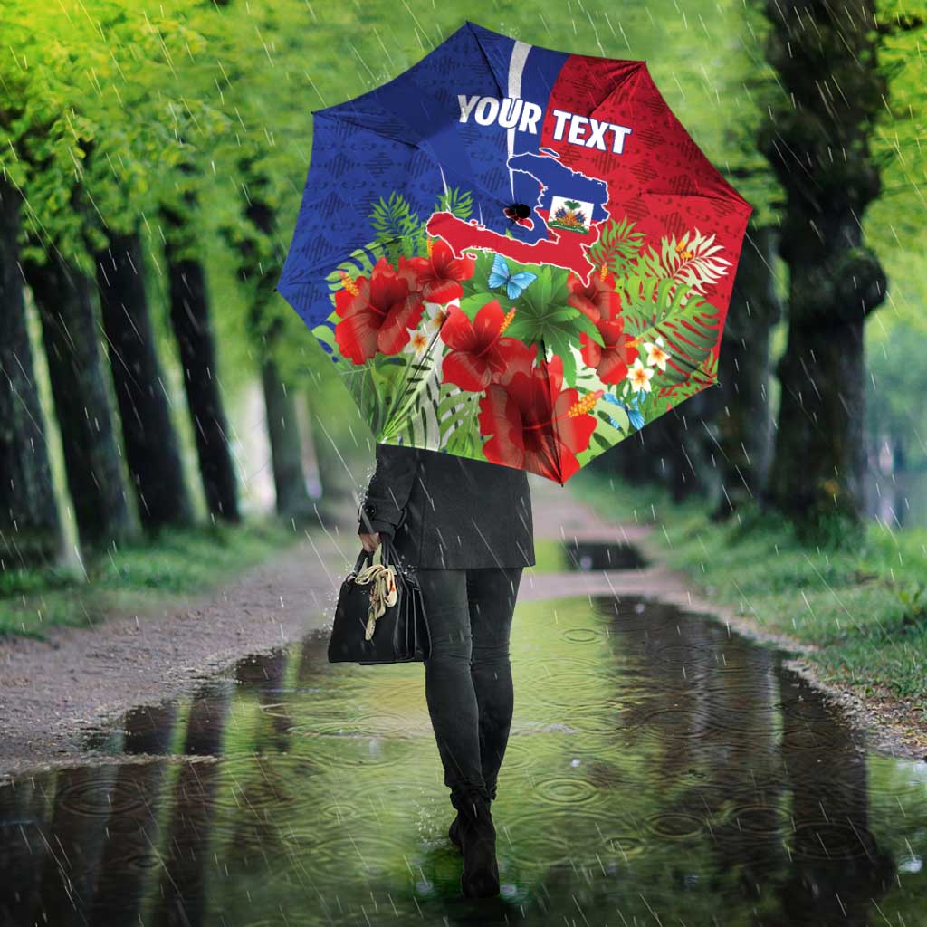 Personalized Afro-Haitians Tropical Umbrella Fleur-De-Lis Veves Motif - African Pride