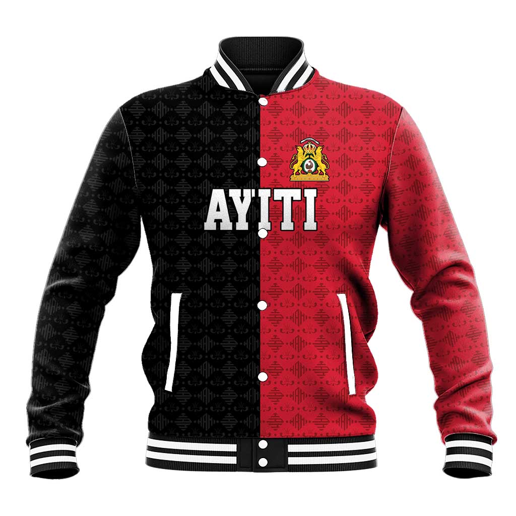 Afro-Haitians Empire of Haiti 1804-1806 Baseball Jacket Fleur-De-Lis Veves Motif - African Pride