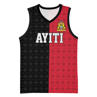 Afro-Haitians Empire of Haiti 1804-1806 Basketball Jersey Fleur-De-Lis Veves Motif - African Pride