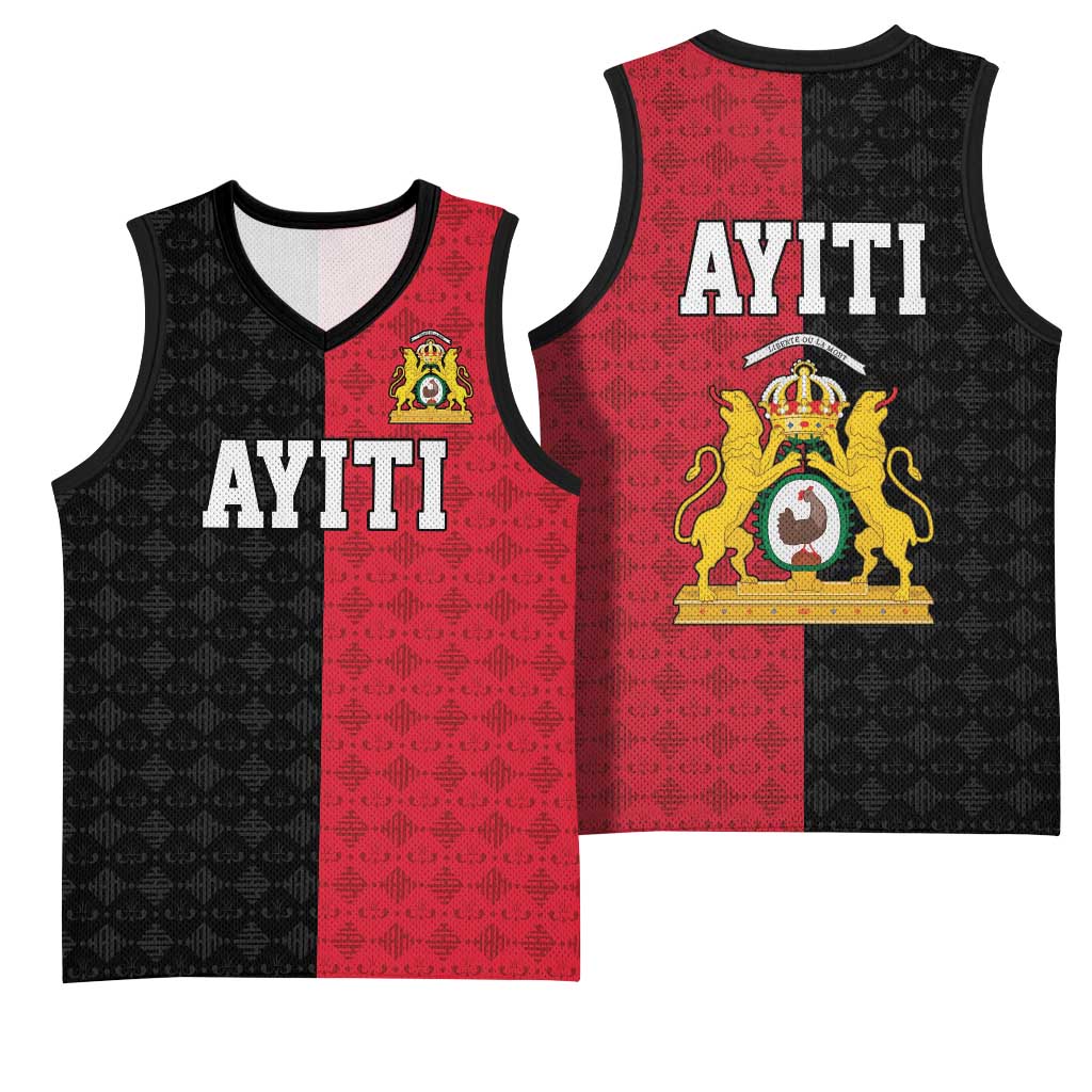 Afro-Haitians Empire of Haiti 1804-1806 Basketball Jersey Fleur-De-Lis Veves Motif - African Pride