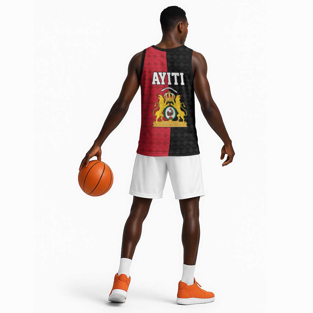 Afro-Haitians Empire of Haiti 1804-1806 Basketball Jersey Fleur-De-Lis Veves Motif - African Pride