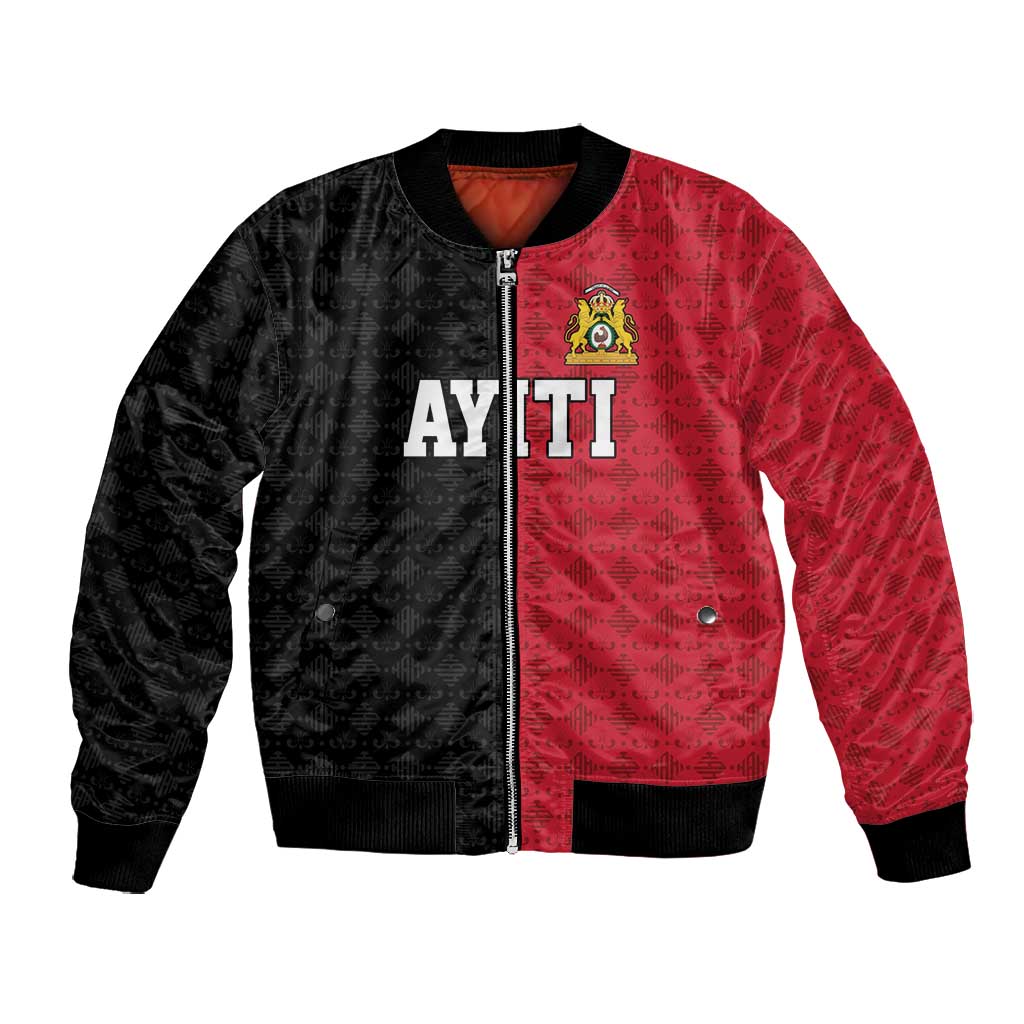 Afro-Haitians Empire of Haiti 1804-1806 Bomber Jacket Fleur-De-Lis Veves Motif - African Pride