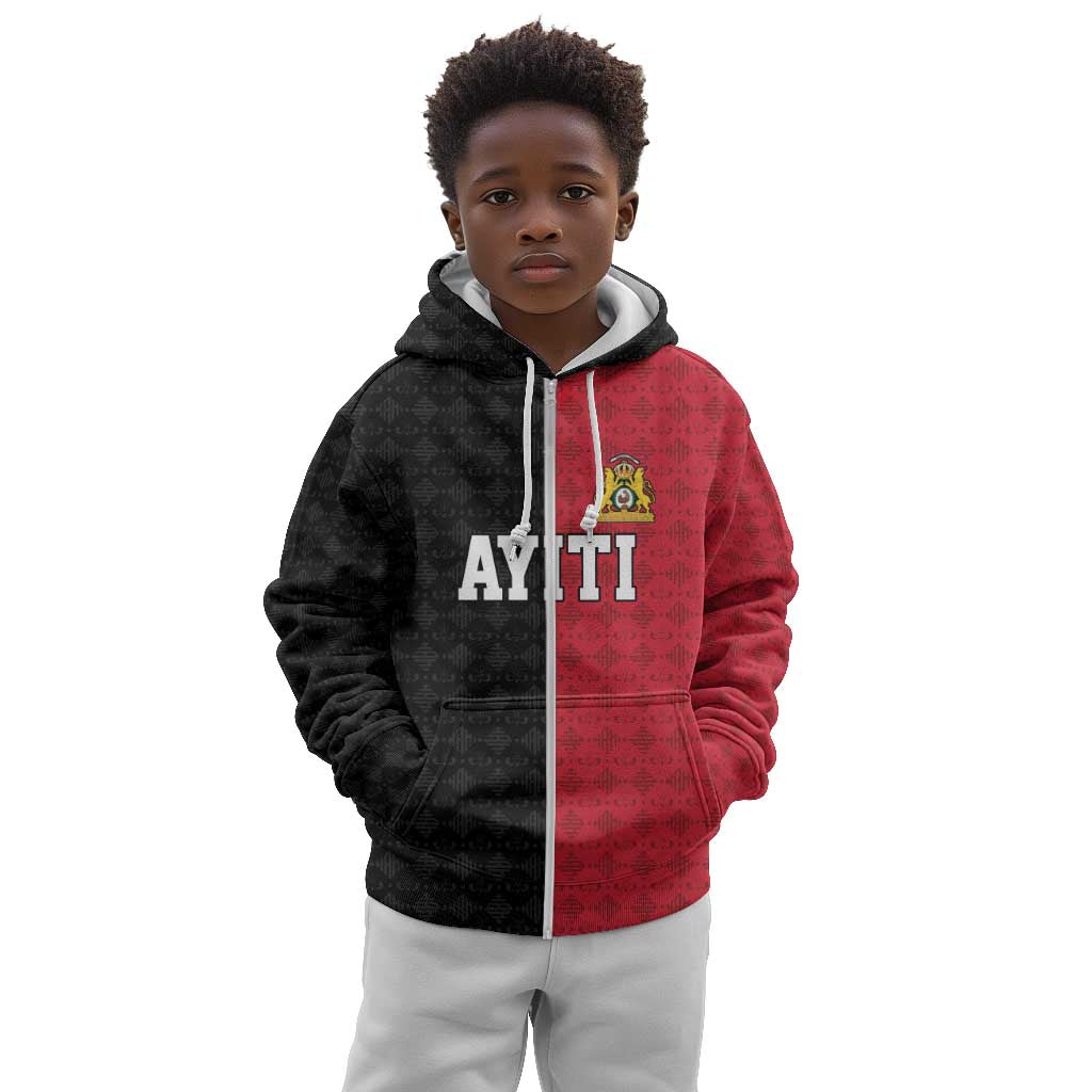 Afro-Haitians Empire of Haiti 1804-1806 Kid Hoodie Fleur-De-Lis Veves Motif - African Pride