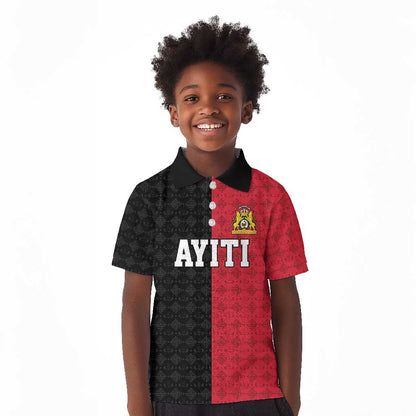 Afro-Haitians Empire of Haiti 1804-1806 Kid Polo Shirt Fleur-De-Lis Veves Motif LT18