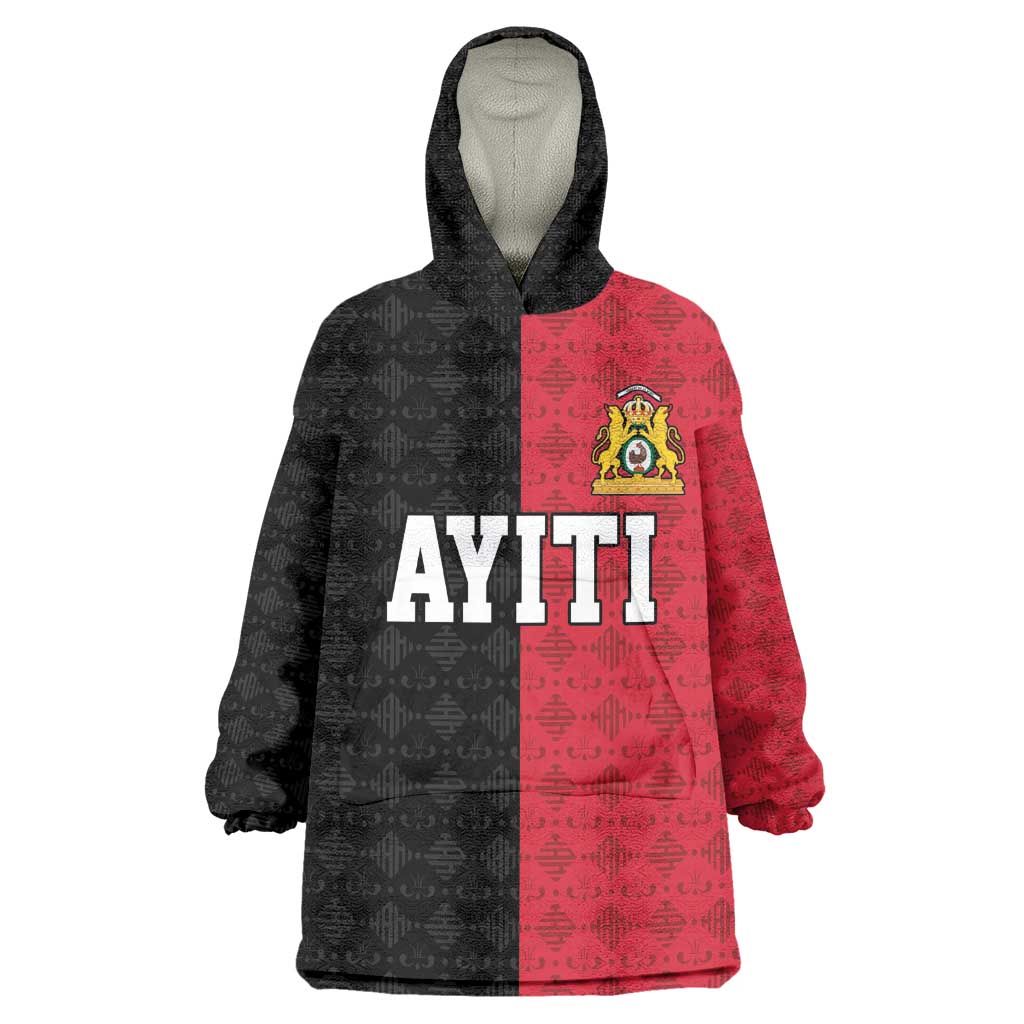Afro-Haitians Empire of Haiti 1804-1806 Kid Wearable Blanket Hoodie Fleur-De-Lis Veves Motif - African Pride