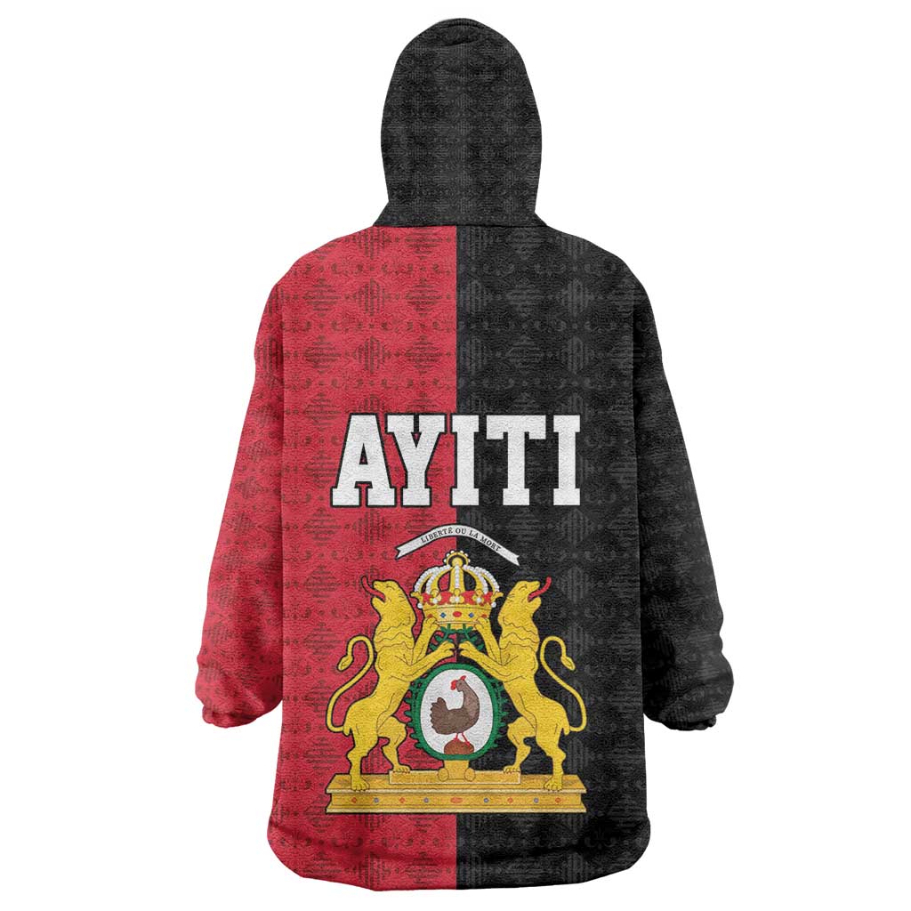 Afro-Haitians Empire of Haiti 1804-1806 Kid Wearable Blanket Hoodie Fleur-De-Lis Veves Motif - African Pride