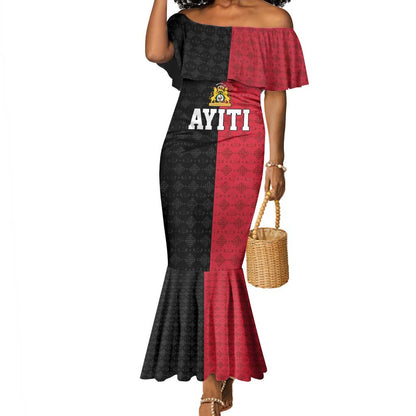 Afro-Haitians Empire of Haiti 1804-1806 Mermaid Dress Fleur-De-Lis Veves Motif LT18