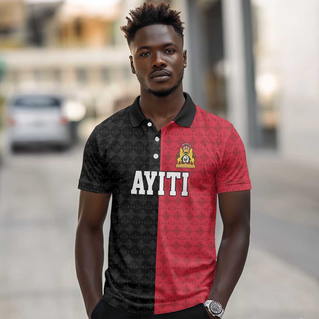 Afro-Haitians Empire of Haiti 1804-1806 Polo Shirt Fleur-De-Lis Veves Motif LT18
