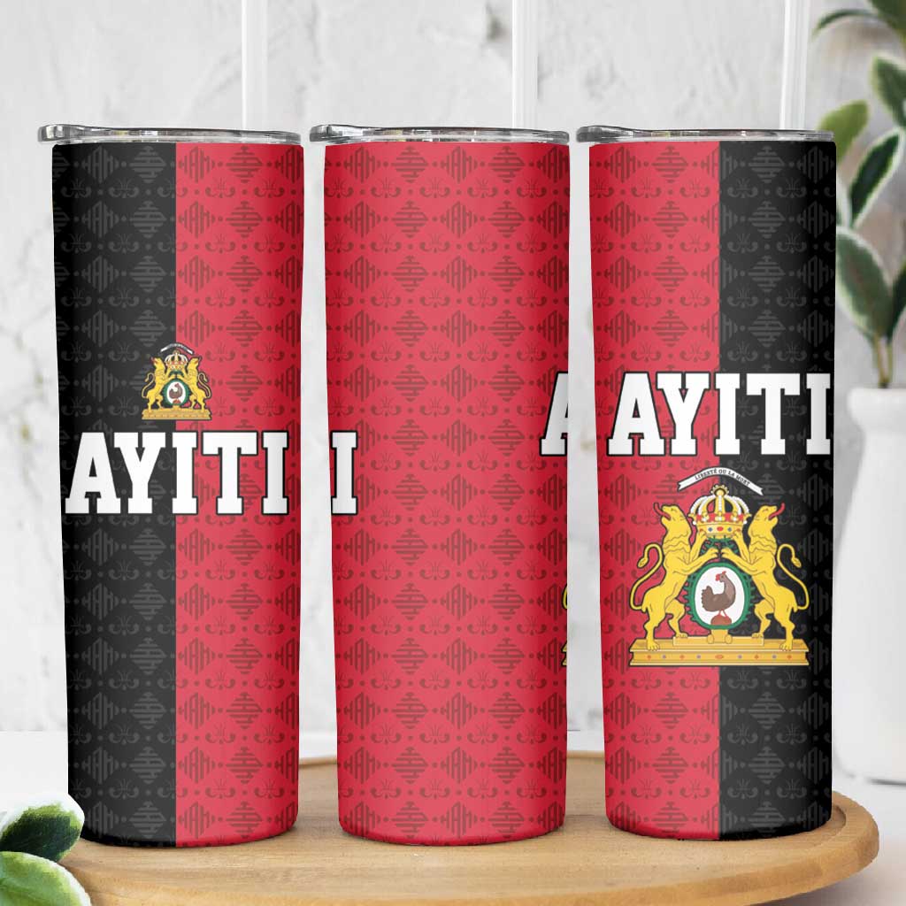 Afro-Haitians Empire of Haiti 1804-1806 Skinny Tumbler Fleur-De-Lis Veves Motif - African Pride