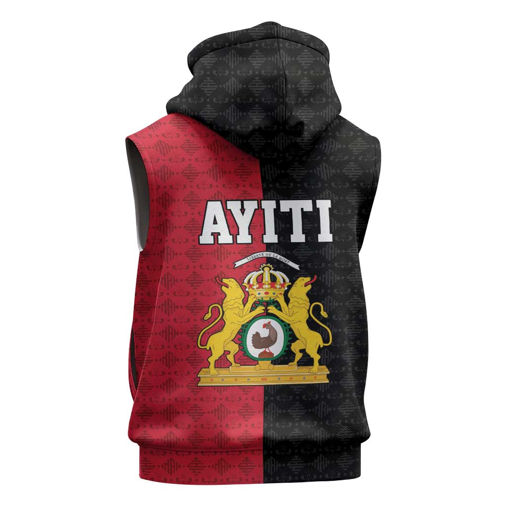 Afro-Haitians Empire of Haiti 1804-1806 Sleeveless Hoodie Fleur-De-Lis Veves Motif - African Pride