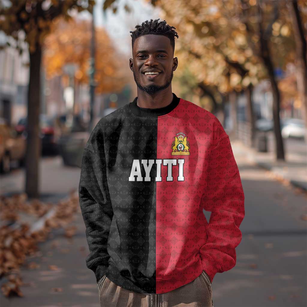 Afro-Haitians Empire of Haiti 1804-1806 Sweatshirt Fleur-De-Lis Veves Motif - African Pride
