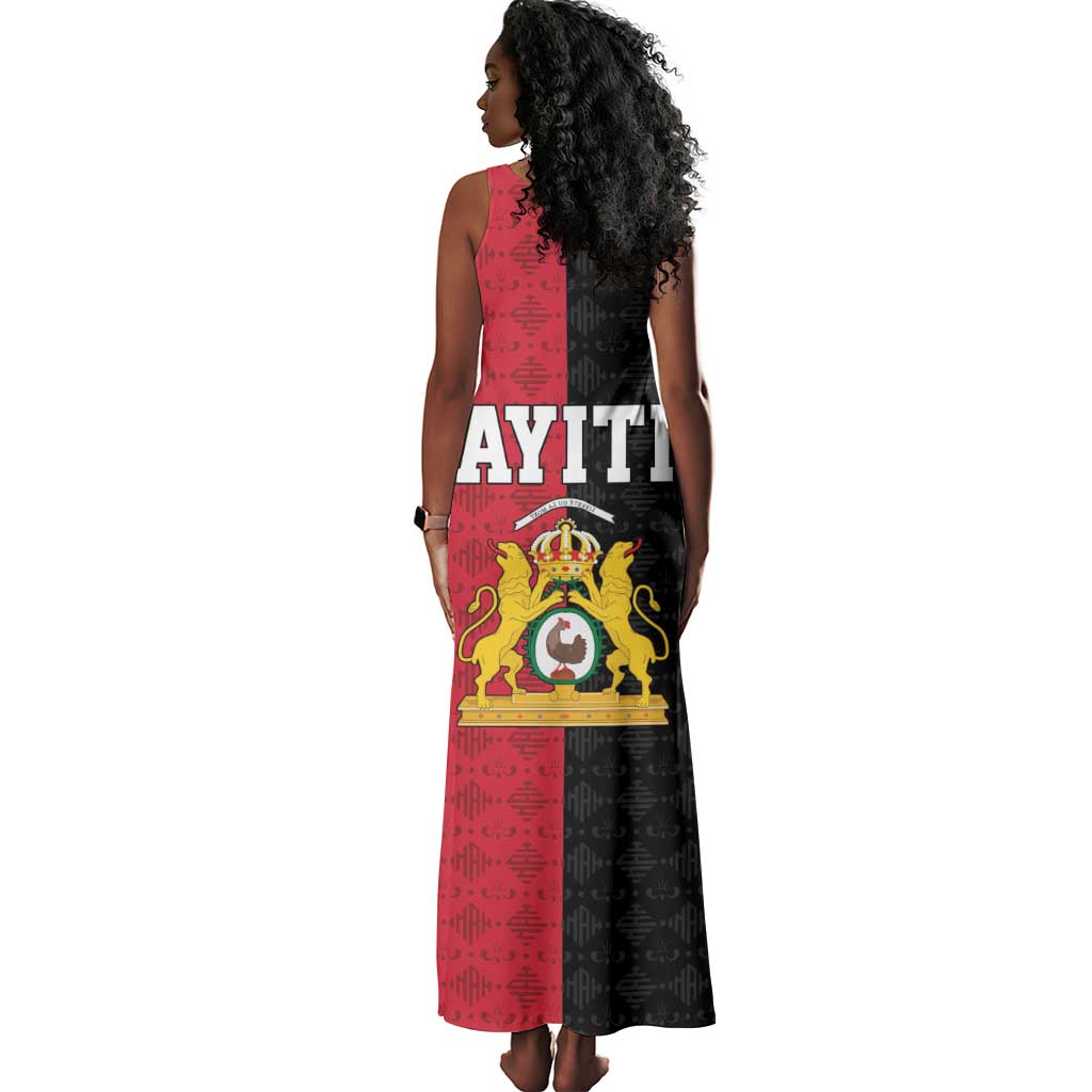 Afro-Haitians Empire of Haiti 1804-1806 Tank Maxi Dress Fleur-De-Lis Veves Motif - African Pride