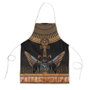 Winged Egypt Cats Apron Hieroglyphs Alphabet Pattern