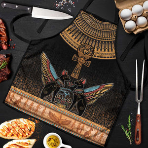 Winged Egypt Cats Apron Hieroglyphs Alphabet Pattern