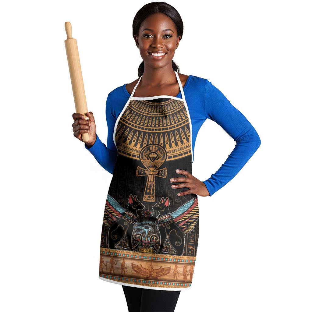 Winged Egypt Cats Apron Hieroglyphs Alphabet Pattern