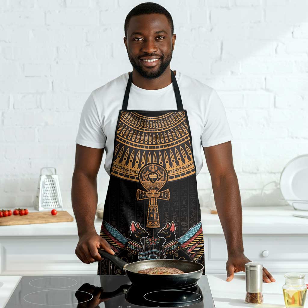 Winged Egypt Cats Apron Hieroglyphs Alphabet Pattern