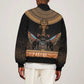 Winged Egypt Cats Bomber Jacket Hieroglyphs Alphabet Pattern
