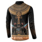 Winged Egypt Cats Button Sweatshirt Hieroglyphs Alphabet Pattern