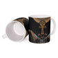 Winged Egypt Cats Ceramic Mug Hieroglyphs Alphabet Pattern