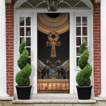Winged Egypt Cats Door Cover Hieroglyphs Alphabet Pattern